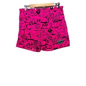 Vintage Gecko Hawaii Shorts Size XL Retro Neon Beach Swim